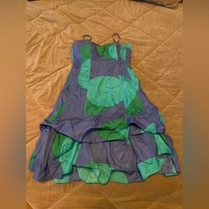 Coast Strapped/ Strapless Periwinkle / Green Dress Size X Small